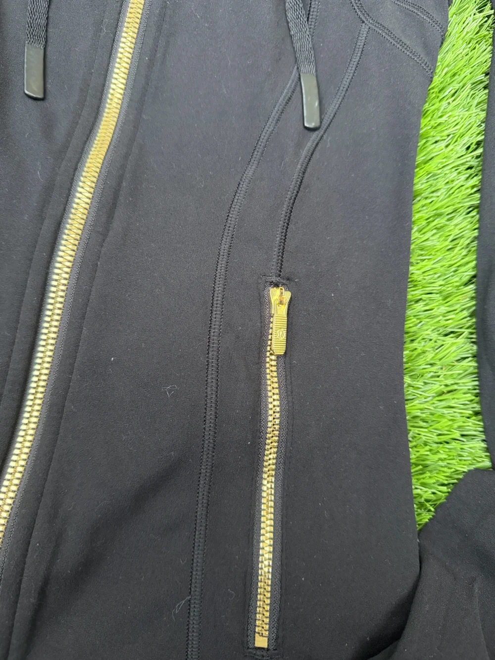 Lululemon Define Jacket Hoodie Gold Hardware Soft Nulu Square Dot Size 0